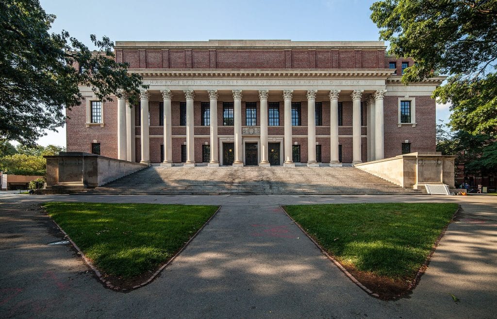 Harvard Üniversitesi Widener Kütüphanesi, Amerika