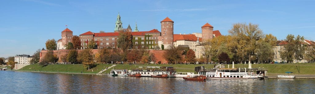 Krakov Wawel Kalesi ve Vistül Nehri, Polonya